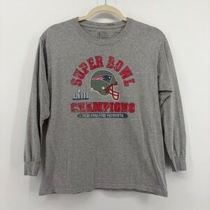 NFL Fanatics New England Patriots Super‎ Bowl LIII Champions Shirt Boys L
